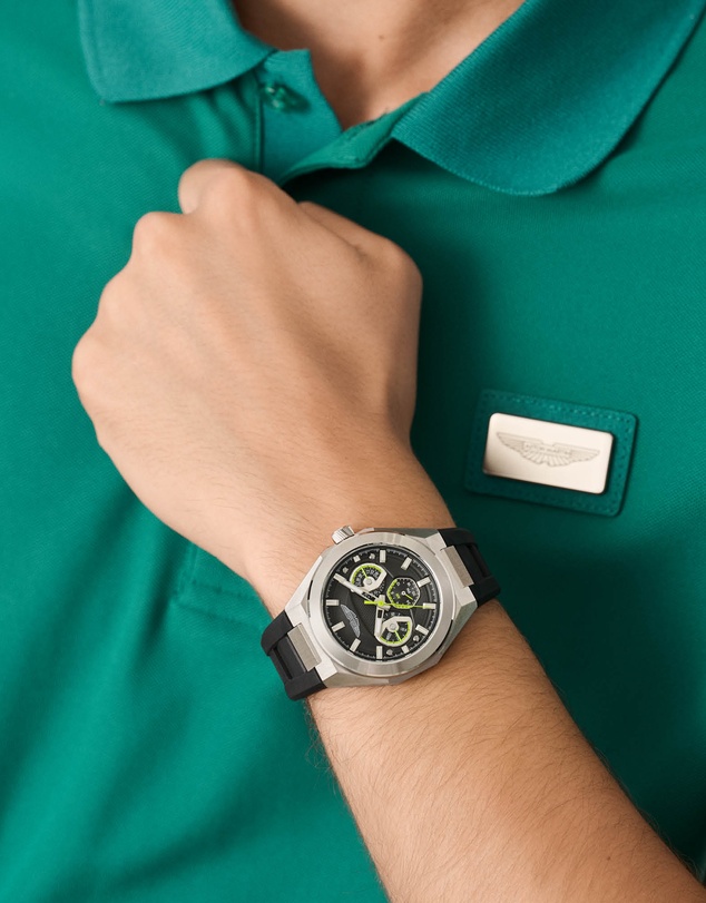 Aston Martin - TKS Black Dial Black Gunmetal Silicone Strap Watch