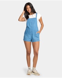 Billabong - Womens Beach Crush Denim Overalls