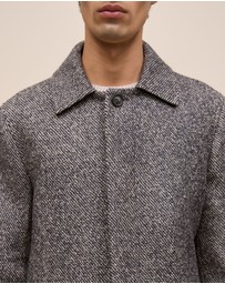 Trenery - Italian Wool Blend Longline Coat in Charcoal