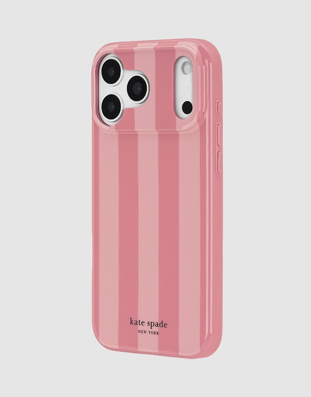 Kate Spade - Kate Spade Bold Strip Rose Coral MagSafe Case for iPhone 18 Pro / 17 Pro