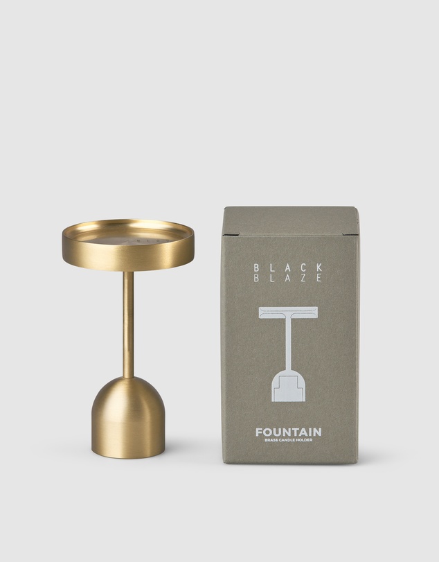 Black Blaze - Fountain Brass Candle Holder Medium