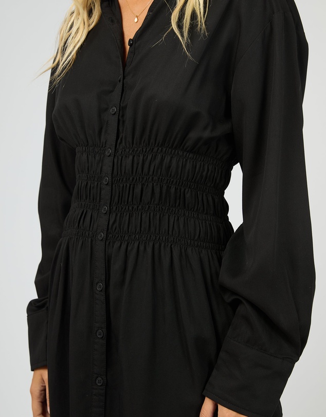All About Eve - Aae Ruched Shirt Dress Black