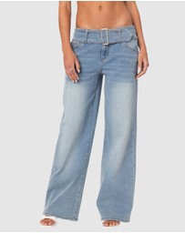 EDIKTED - Buckle Baby Washed Relaxed Jeans