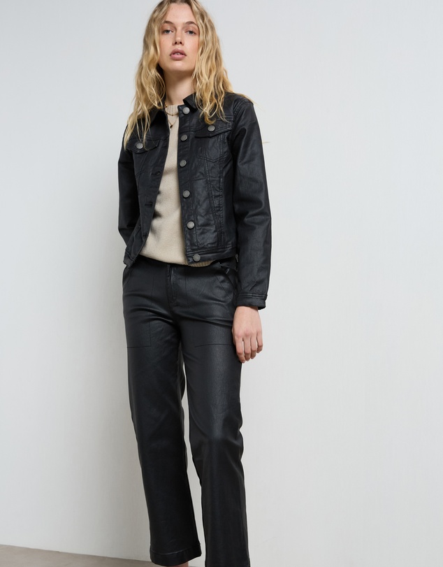 DRICOPER DENIM - Dita Coated Denim Black Jacket