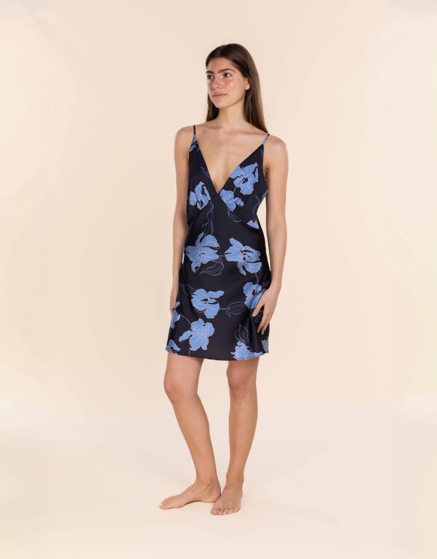 Gingerlilly - Iris Recycled Silky Satin Short Nightie