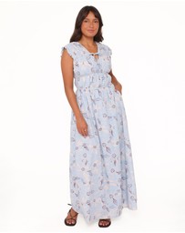 Petal & Pup - Bancroft Maxi Dress - Blue Flannel Floral