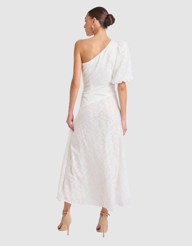Honey and Beau - Stanley One Shoulder Puff Sleeve Dress