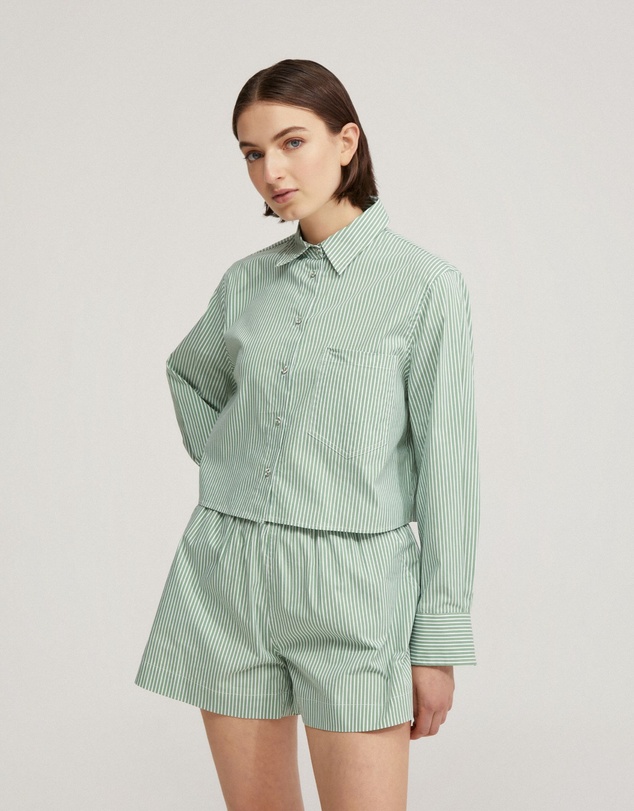 Oxford - Carrie Crop Striped Shirt