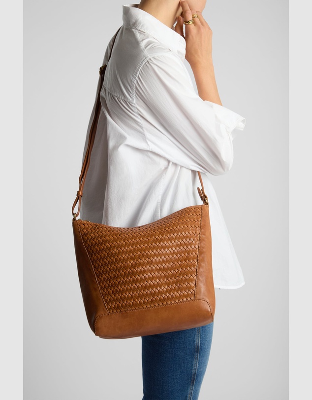 Evity - Elise Leather Weave Bucket Bag