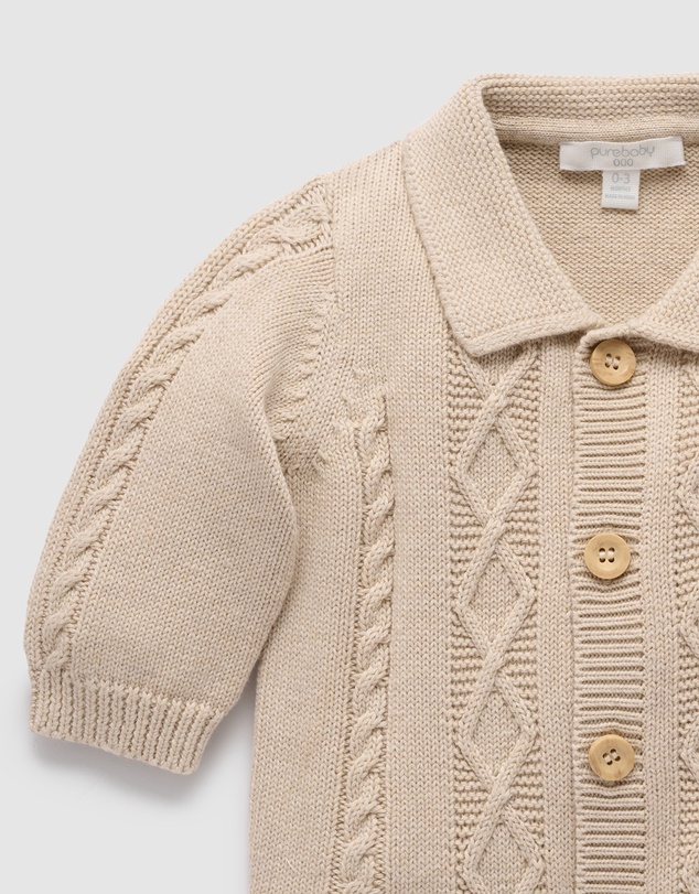 Purebaby - Cable Cardigan -Kids-Babies
