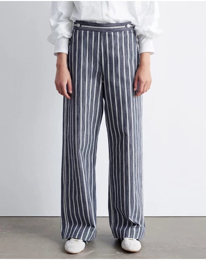 & Other Stories - Striped Cotton Trousers