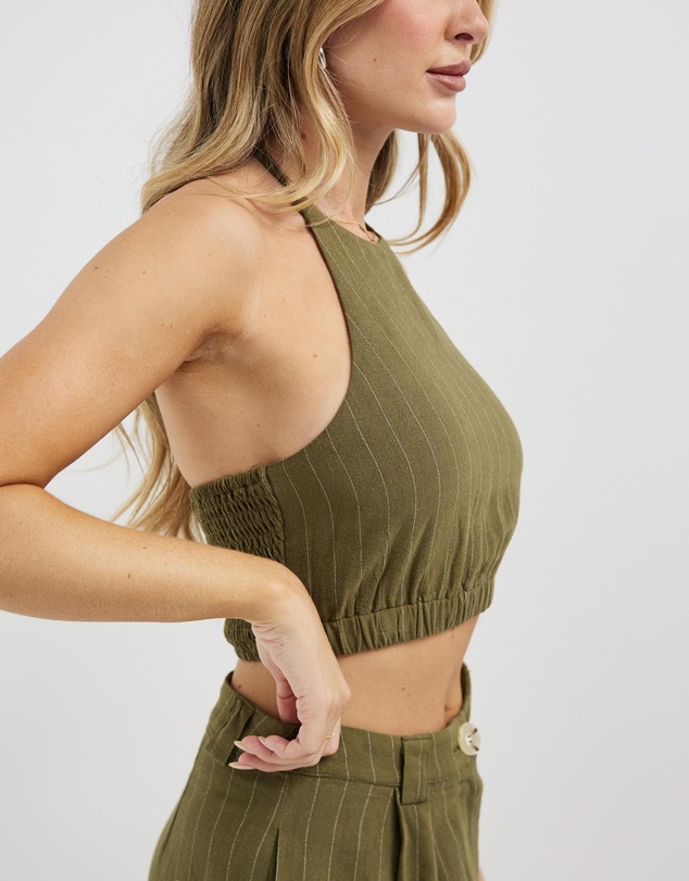 Dazie - Lovers Rock Linen Blend Halter Top