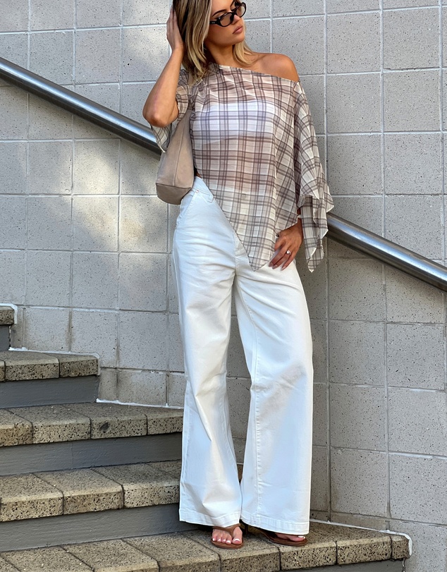 DRICOPER DENIM - Mila Ivory Mid Rise Palazzo Jeans