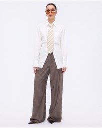 Minima Esenciales - Lior Wool Pinstripe Tailored Pants