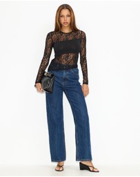 Dazie - Spotlight Lace Long Sleeve Top