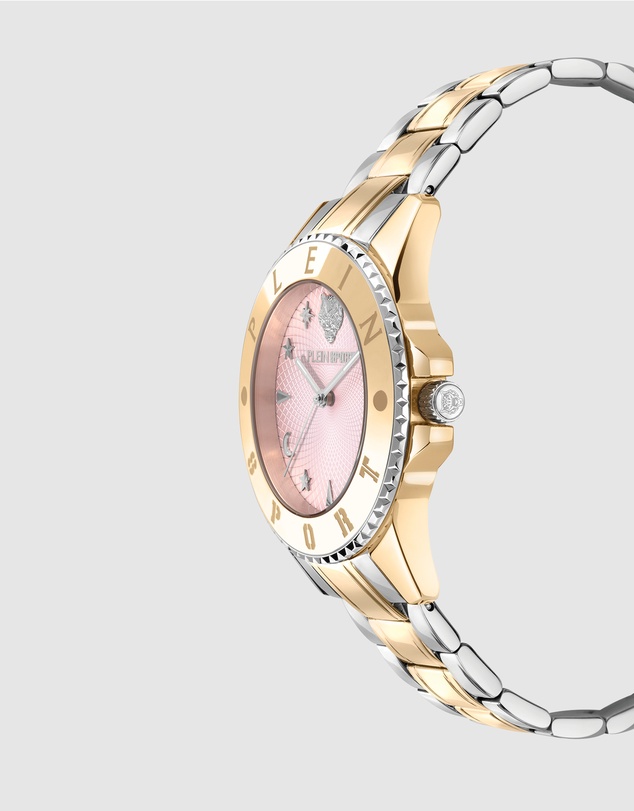 Plein Sport - Plein Glam 40mm Pink Dial and Gold-tone bracelet