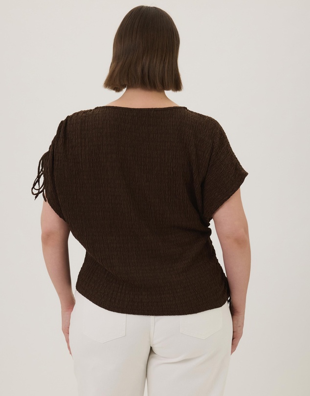 Atmos&Here Curvy - Imogen Textured Ruched One Shoulder Top