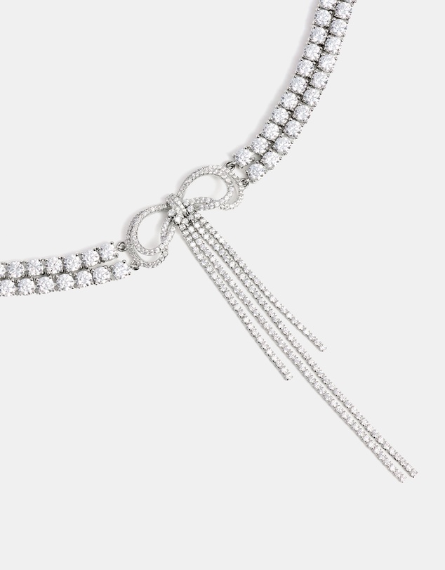 Self Portrait - Double Crystal Bow Choker
