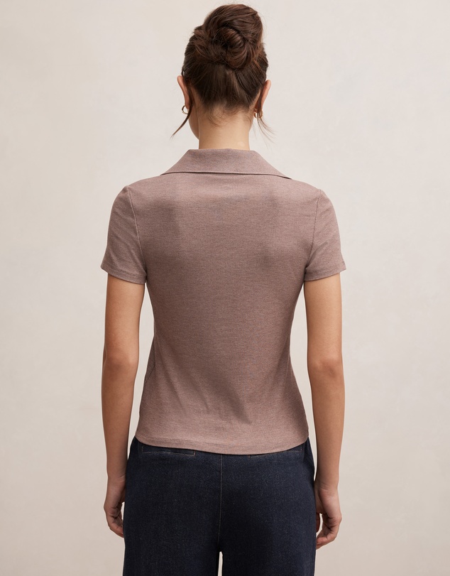 Forever New - Aaliyah Ribbed Polo Top