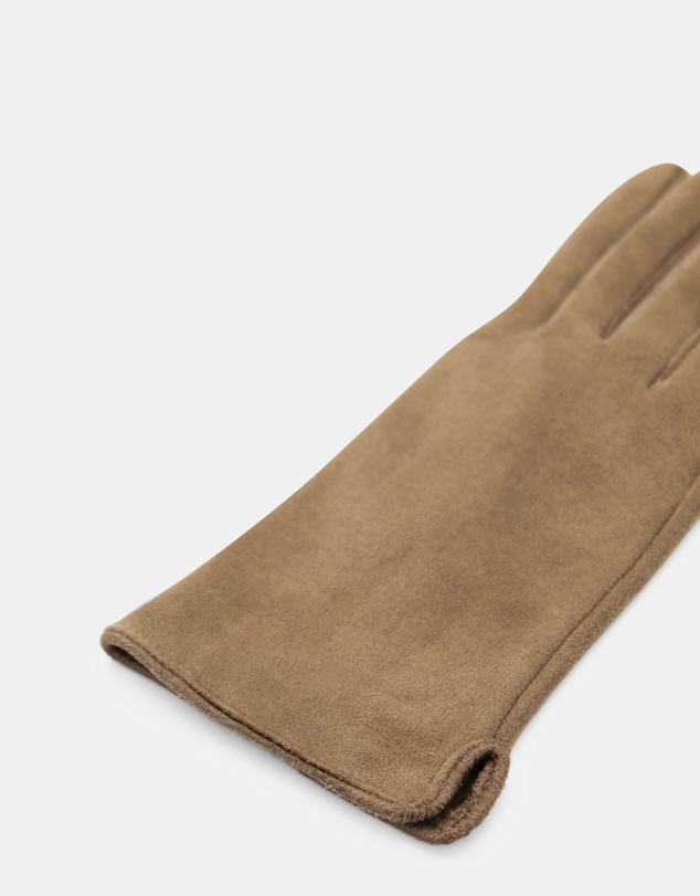 Morgan & Taylor - Amalie Faux Suede Gloves in Beige