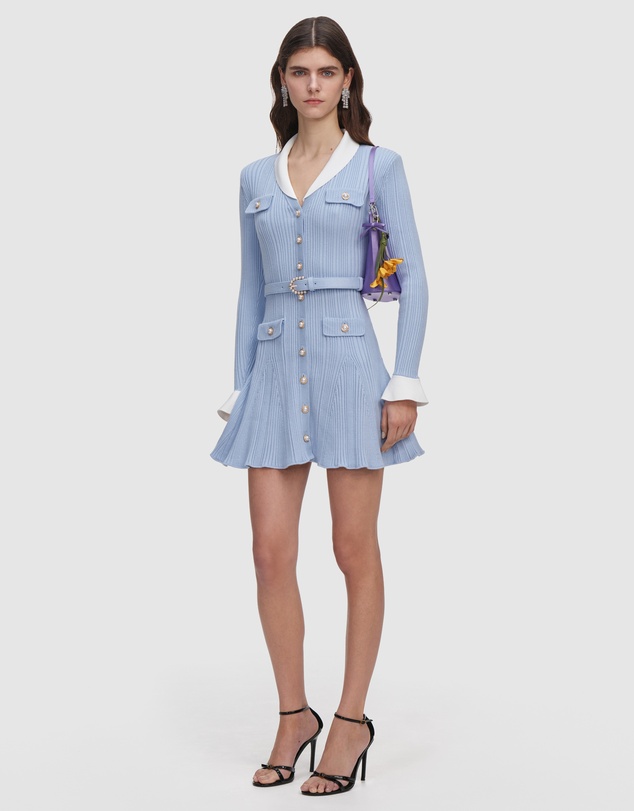 Self Portrait - Ribbed Knit Mini Dress