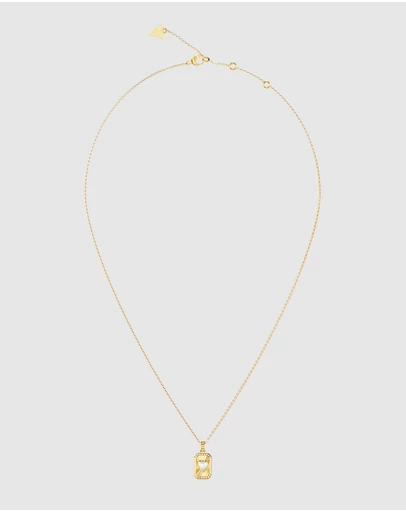 GUESS - GUESS Ladies Gold-Tone Love Tag Necklace