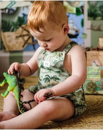 Fleur Harris - 'Prehistorica' Brontis Romper in Olive Leaf