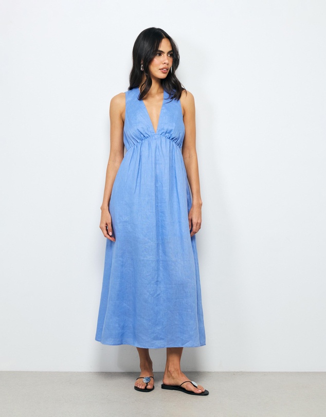 AERE - Navi Linen Midi Dress