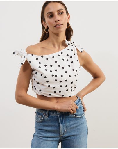 White  Black Polka Dot