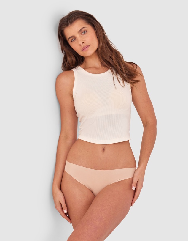 Bras N Things - Smooth Comfort Cotton Brazilian Knicker-Nude 2
