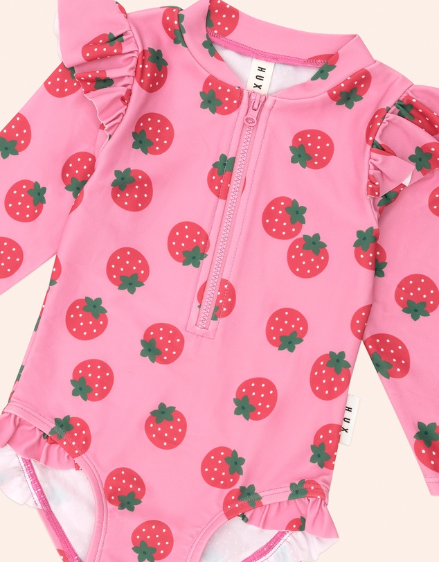 Huxbaby - Strawberry Fields Forever Frill Swimsuit - Babies-Kids
