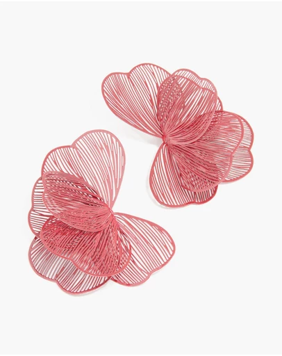 Lovisa - Red Coated Metal Wire Petal Stud Earrings