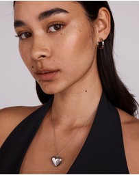 Michael Hill - Floral Love Heart Locket Necklace in Sterling Silver