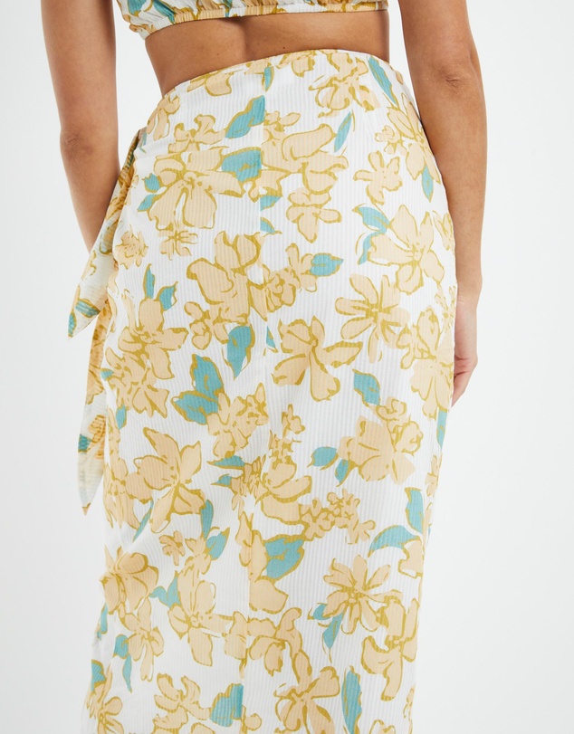 Subtitled - Amalfi Floral Sarong Wrap Midi Skirt