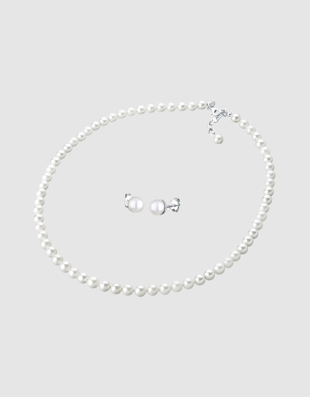 Elli Jewelry - Jewelry Set Shell Pearls Beads in 925 Sterling Silver