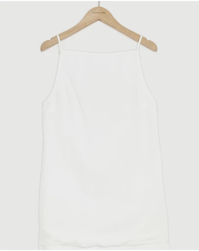 Revibe - Repaired Assembly Label Linen Mini Dress