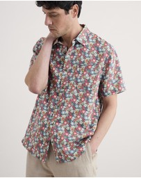 Seasalt - Seasalt Cornwall Multi Blue Heron Short Sleeve Shirt