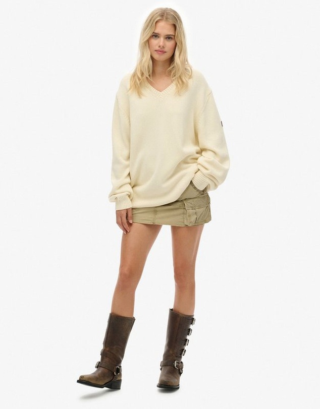 Superdry - Oversized V Neck Jumper