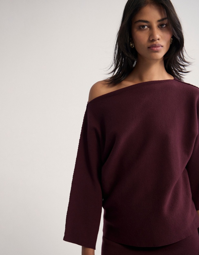Oxford - Laura Knitted Folded Collar Top