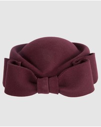 Max Alexander - Felt Wine Pillbox Hat