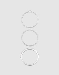 Elli Jewelry - Ring Set Multi-Colour with Crystals in 925 Sterling Silver