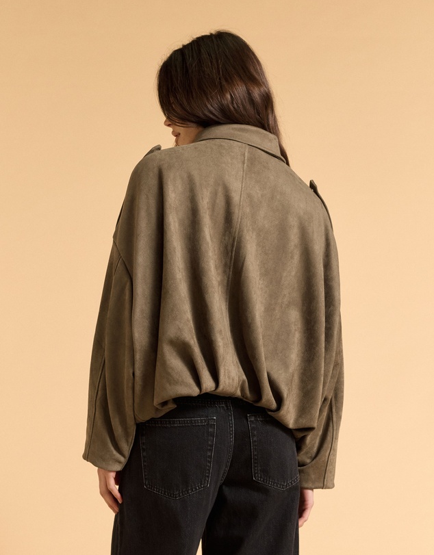 MVN - Faux Suede Bomber Jacket