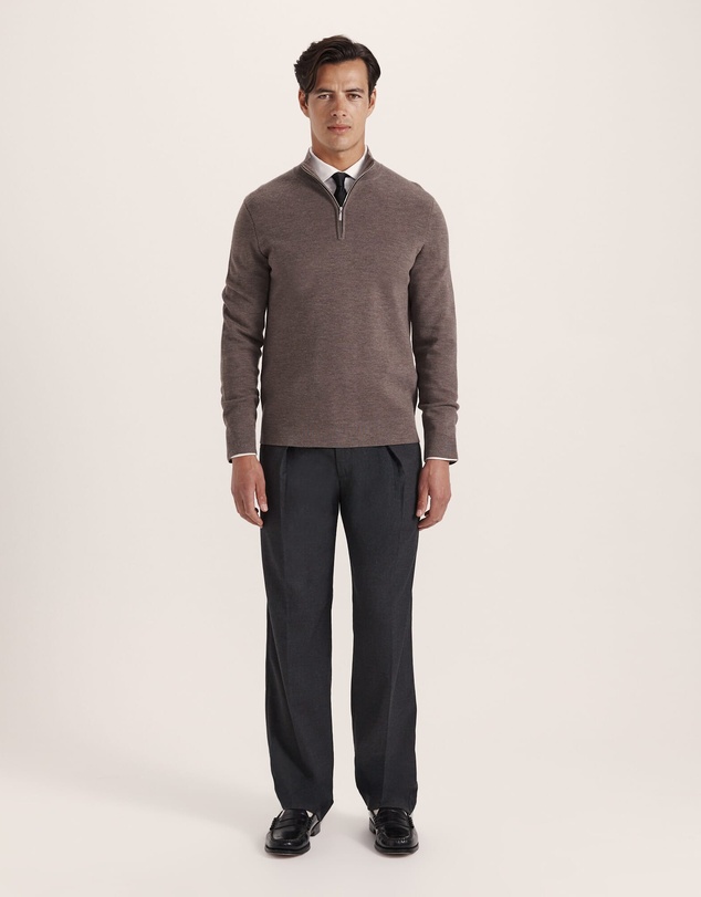 SABA - Franklin Quarter Zip Wool Knit Polo