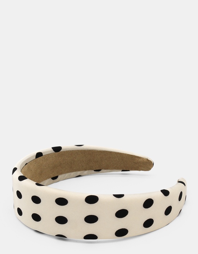 Morgan & Taylor - Sloane Headband in White with Black Polka Dots