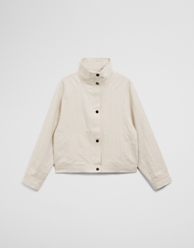 Country Road - Linen Funnel Neck Jacket