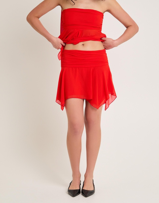 Alice In The Eve - Daphony Chiffon Split Mini Skirt