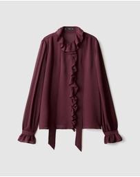 M.N.G - Ruffled Blouse With Scarf
