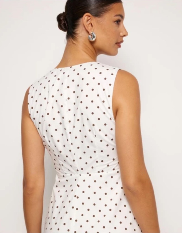 Revibe - Repaired AERE Juniper Tie Front Cotton Midi Dress - AU 14