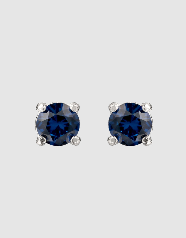 Kuzzoi - ICONIC EXCLUSIVE - Blue Sapphire Stud Earrings in 925 Silver