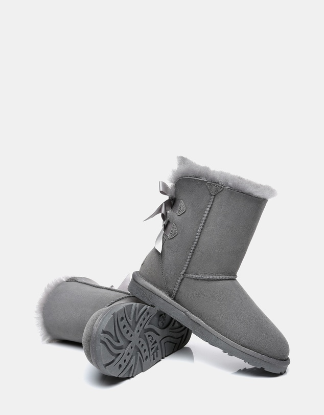 EVERAU - EverAU Ugg Short Back Bow Sheepskin Upper UGG Boots